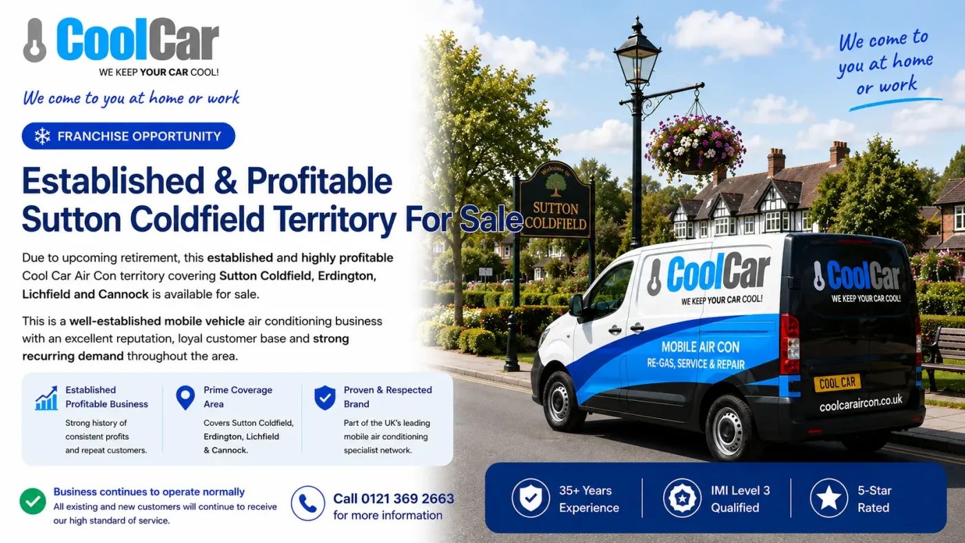 Sutton Coldfield Mobile Car Air Con Franchise for Sale